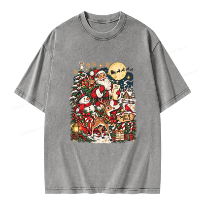 Pagewings Christmas Bookish Unisex Washed T-shirt