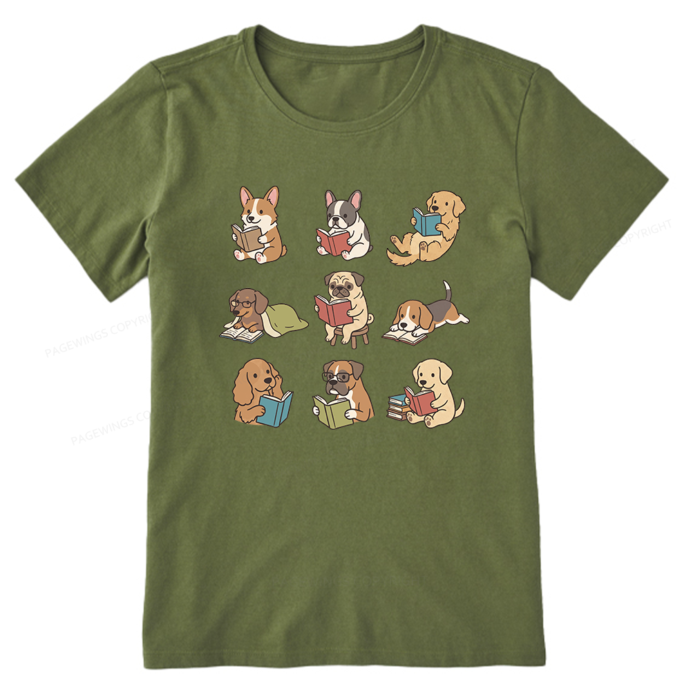 Pagewings Funny Dog Reading Unisex Classic T-shirt