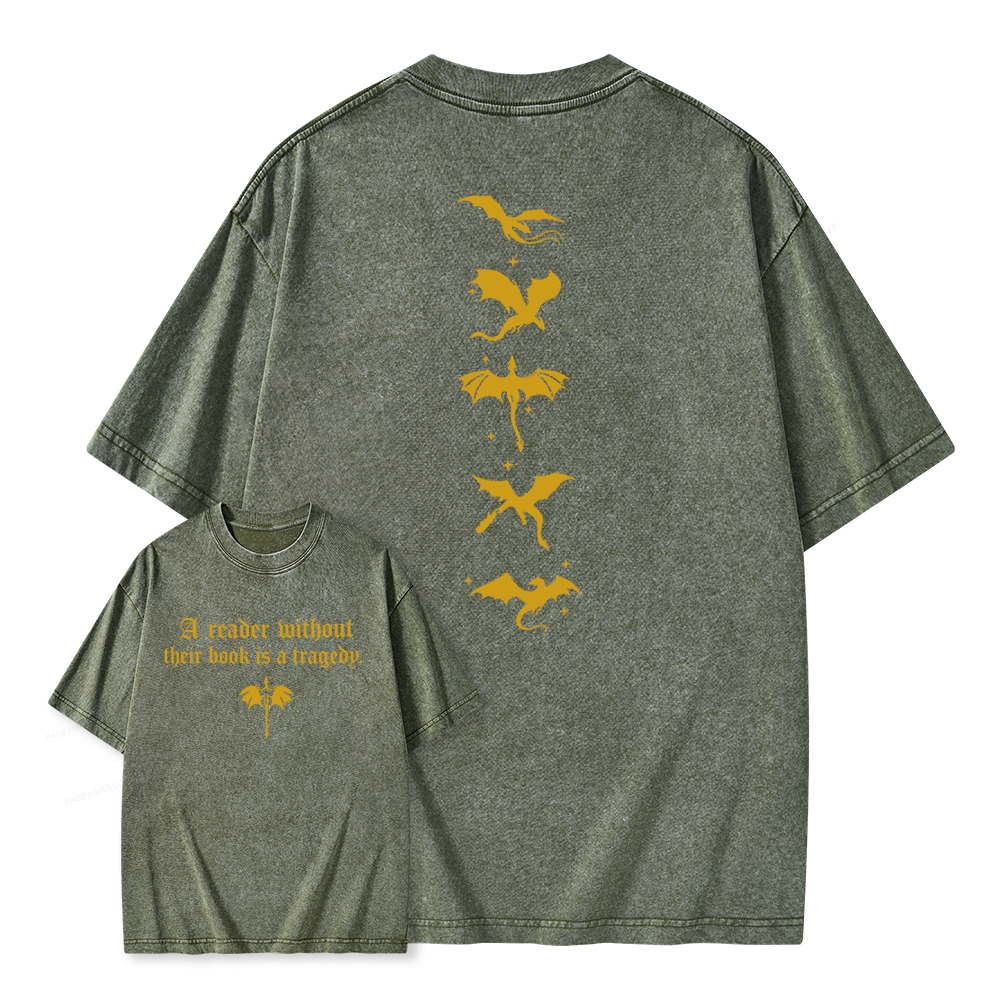 Pagewings Fantasy Reading Unisex Washed T-shirt