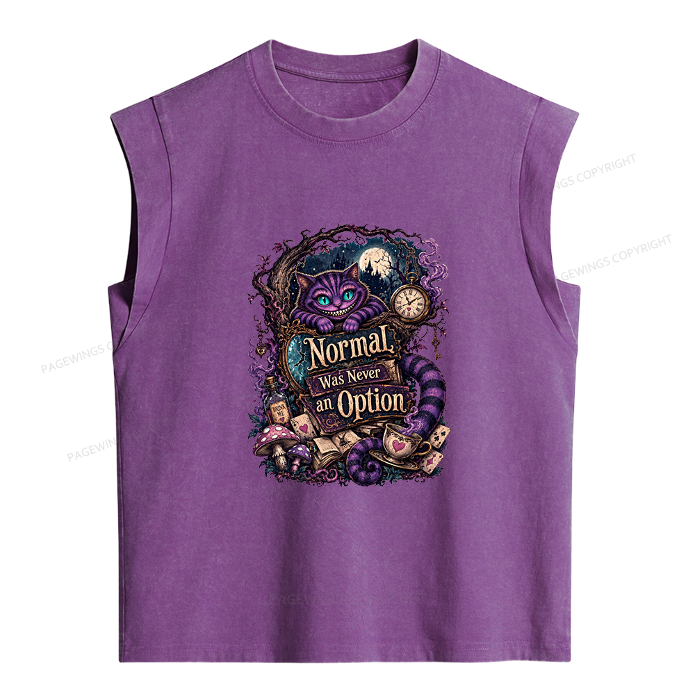 Pagewings  Normal Was Never an Option Women's Washed Tank Top