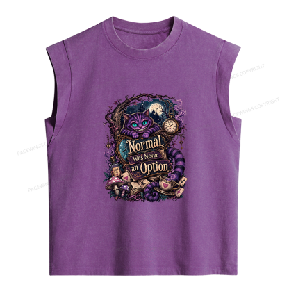 Pagewings  Normal Was Never an Option Women's Washed Tank Top