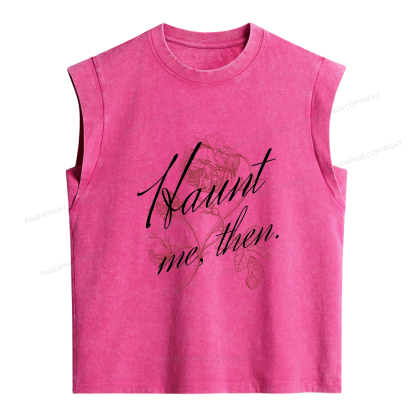 Pagewings Haunt Me Women's Washed Tank Top