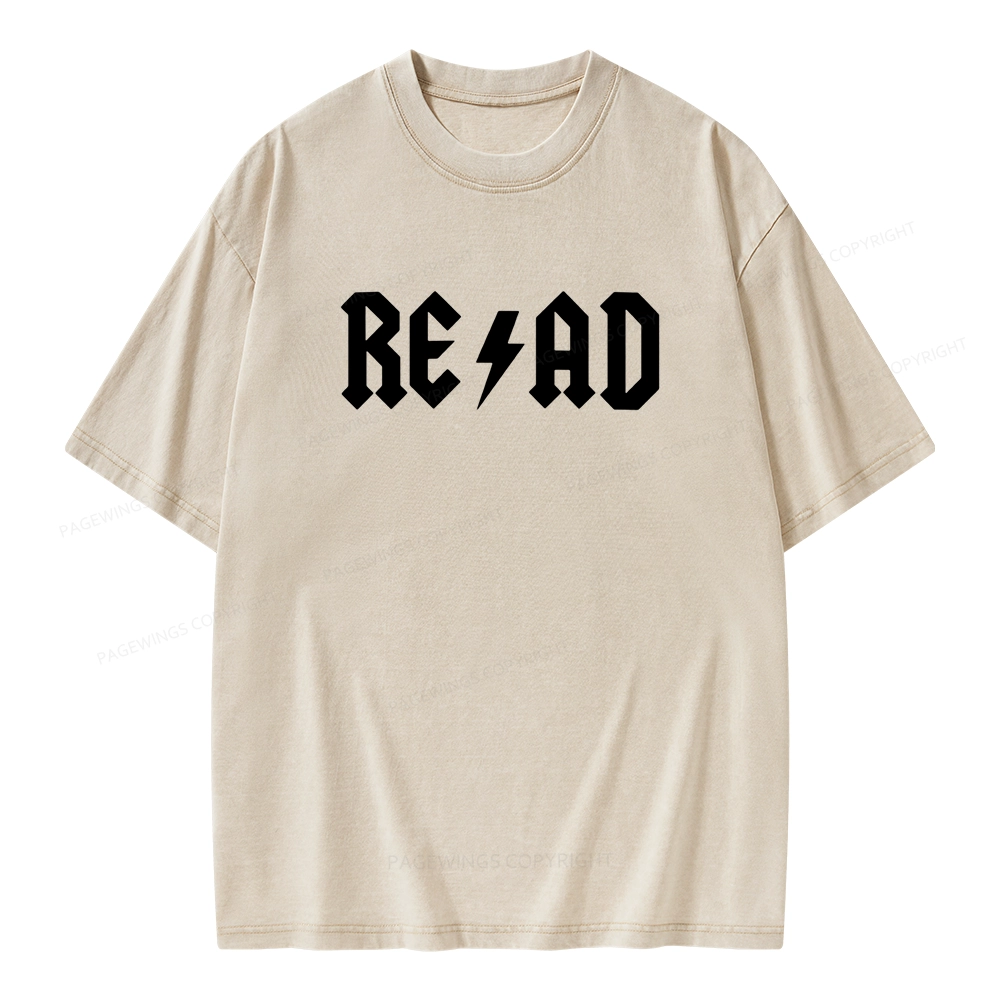 Pagewings Read Back In The Library "rock And Roll" Unisex Washed T-shirt