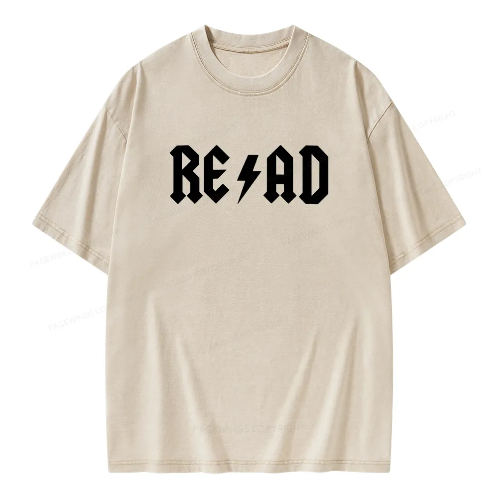 Pagewings Read Back In The Library "rock And Roll" Unisex Washed T-shirt