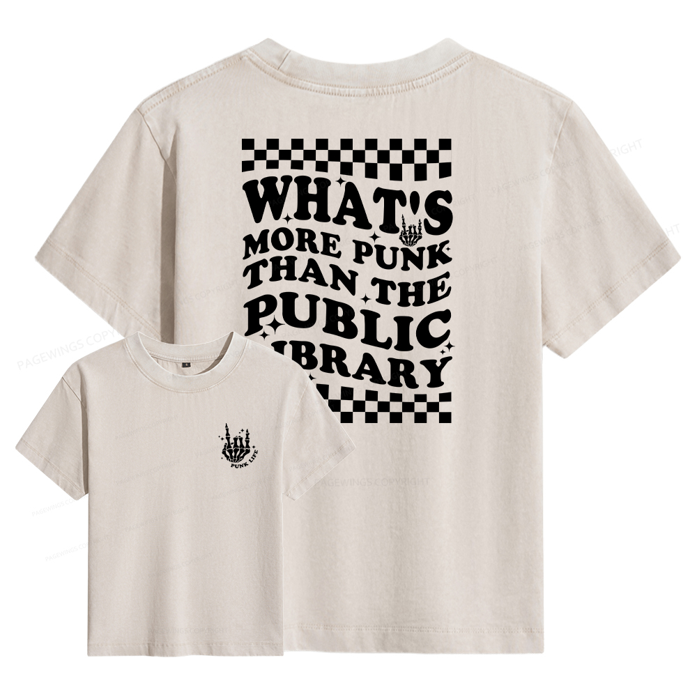 Pagewings Punk The Public Library Women's Washed T-shirt
