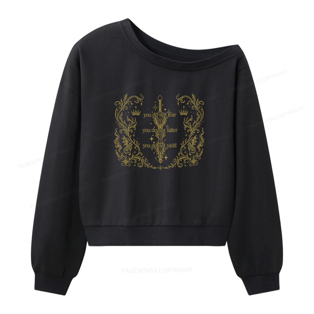 Pagewings Fantasy Reader Women Off Shoulder Sweatshirt