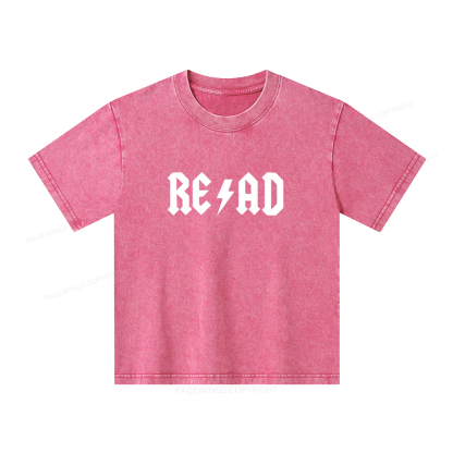 Pagewings Read Back In The Library "rock And Roll" Unisex Kids Washed T-shirt