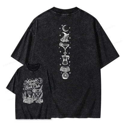 Pagewings Midnight Magic Book Club Unisex Washed T-shirt