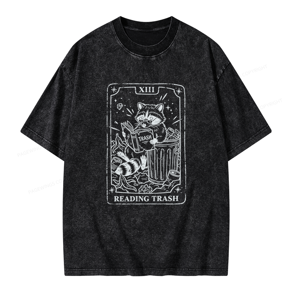 Pagewings Reading Trash Unisex Washed T-shirt
