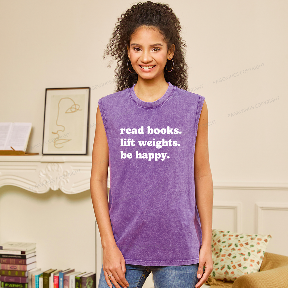 Pagewings Book Lover Gym Unisex Washed Tank Top