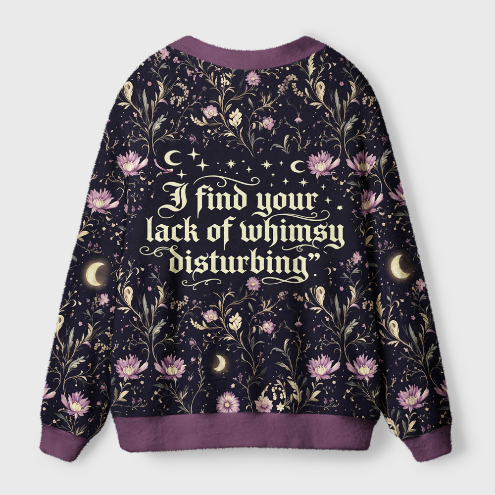 Pagewings I Find Your Lack Of Whimsy Disturbing Light Knit Unisex Cardigan Sweaters