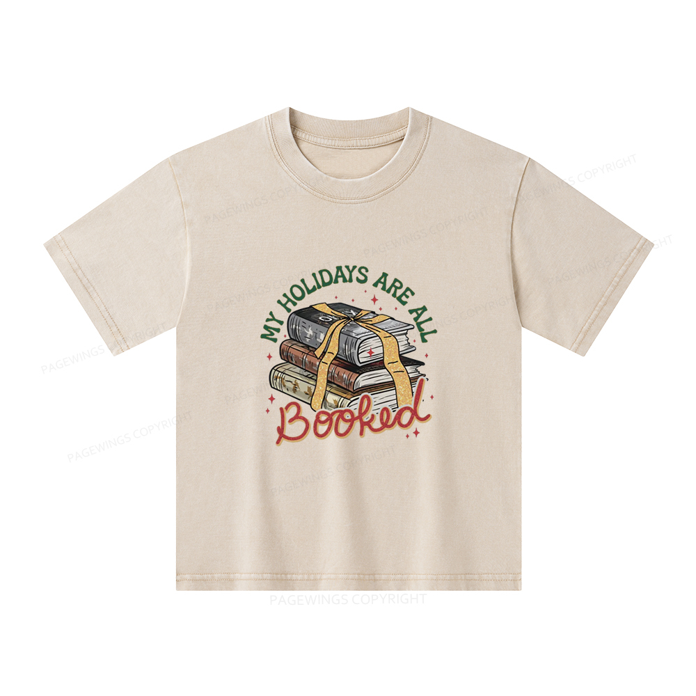Pagewings My Holidays Are All Booked Unisex Kids Washed T-shirt