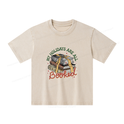 Pagewings My Holidays Are All Booked Unisex Kids Washed T-shirt