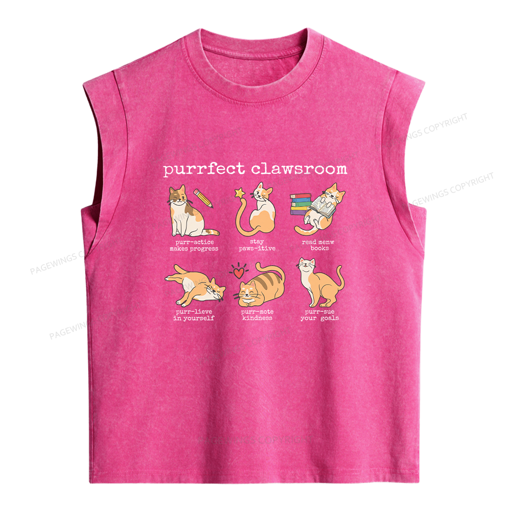 Pagewing Funny Teacher  Women's Washed Tank Top