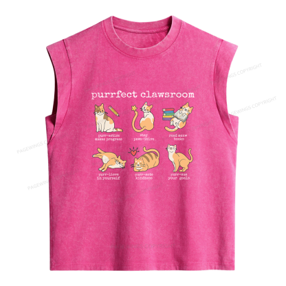Pagewing Funny Teacher  Women's Washed Tank Top