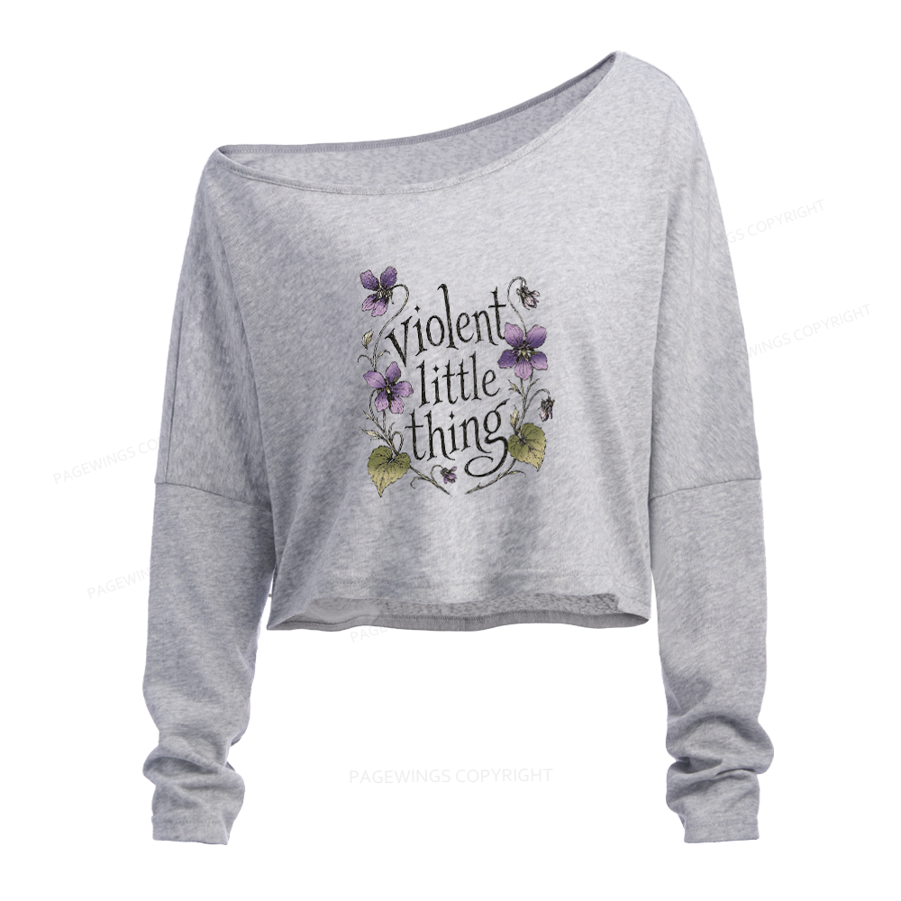 Pagewings Fantasy Book Lover Slouchy Long Sleeve Off Shoulder T-shirt
