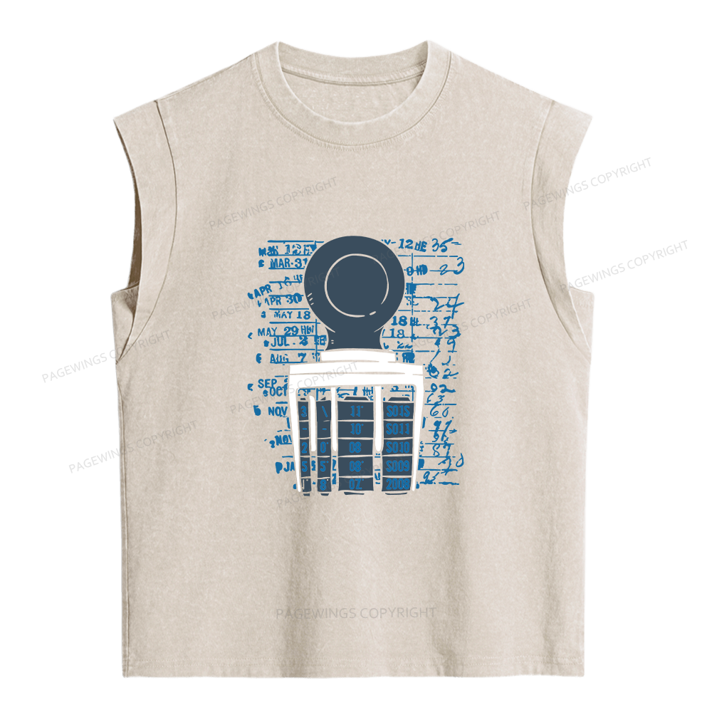 Pagewings Books Library Stamp Women's Washed Tank Top