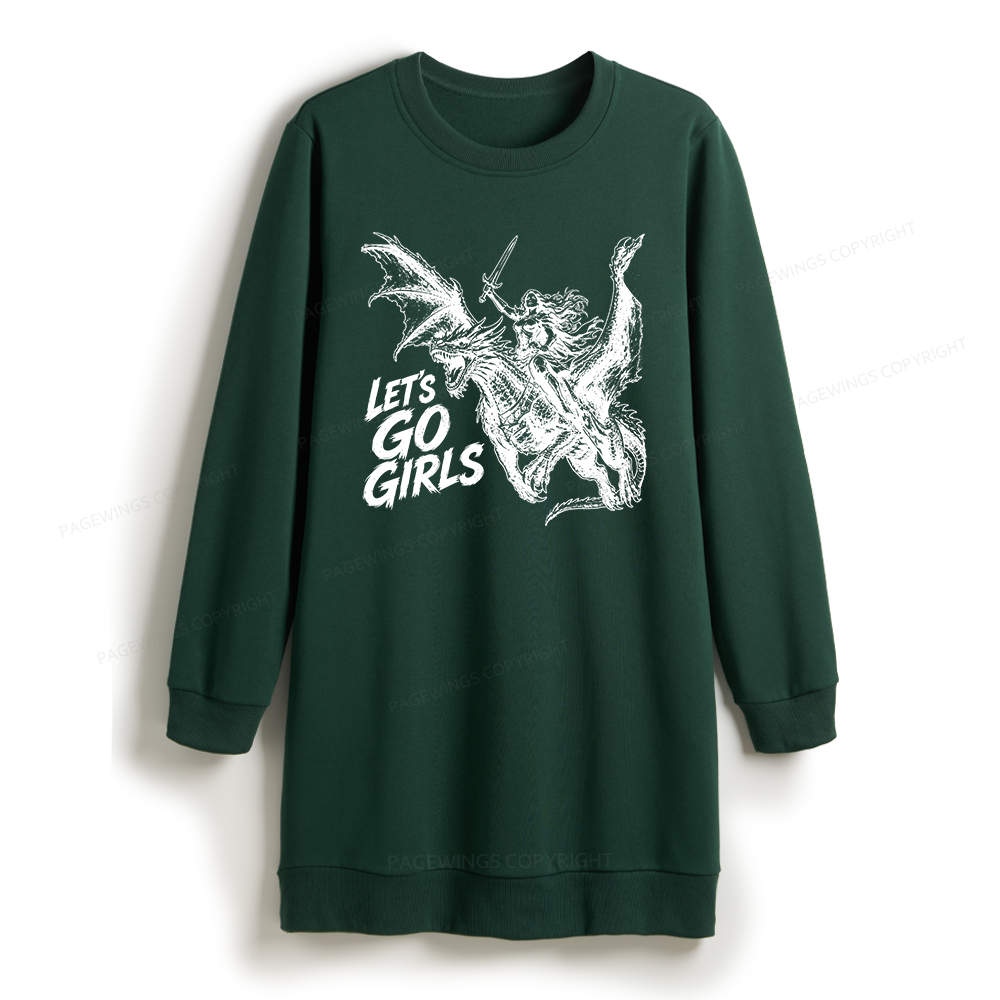 Pagewings Woman Dragon Rider Sweatshirt Dress