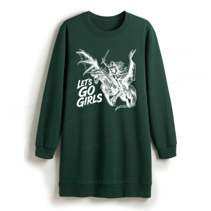 Pagewings Woman Dragon Rider Sweatshirt Dress
