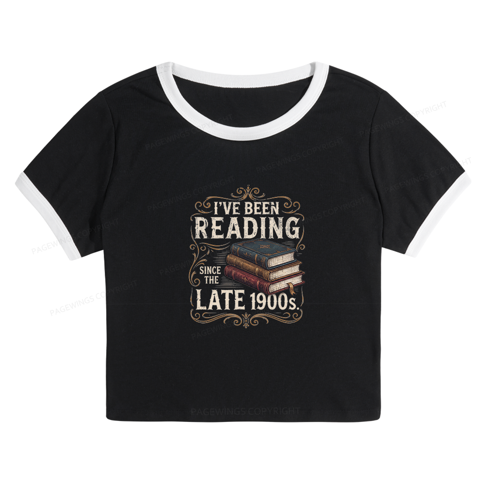 Pagewings Vintage Reading Since Late 1900s Baby Tee Cropped Ringer T-Shirt