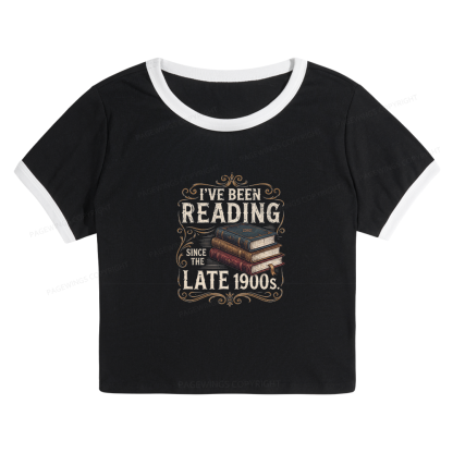 Pagewings Vintage Reading Since Late 1900s Baby Tee Cropped Ringer T-Shirt