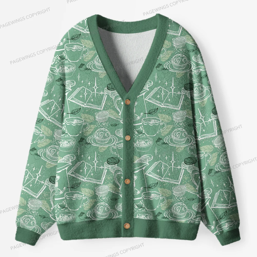 Pagewings Book Lover Unisex Ugly Cardigan Sweaters