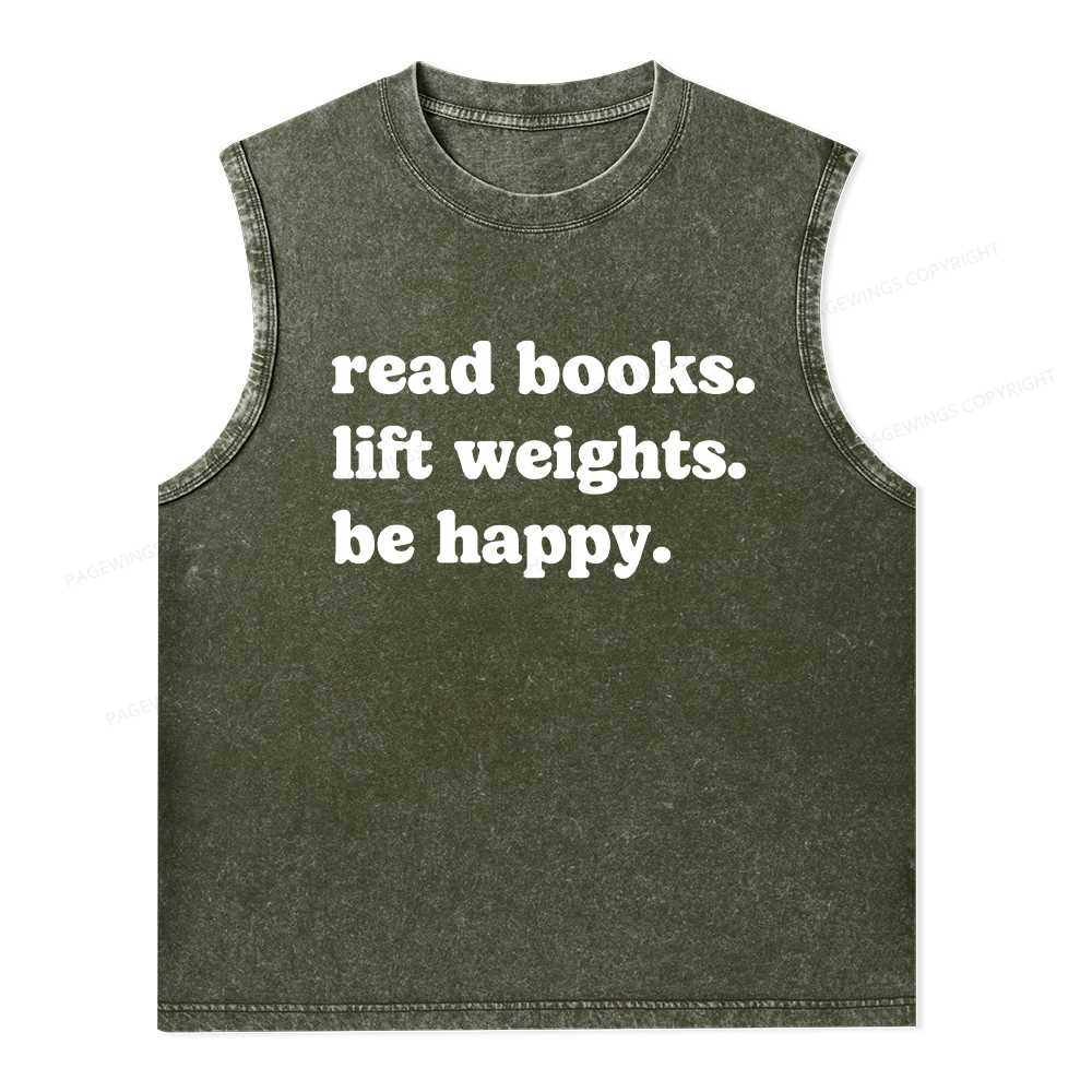 Pagewings Book Lover Gym Unisex Washed Tank Top