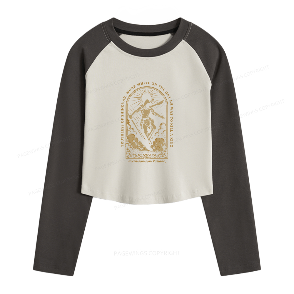 Pagewings Truthless of Shinovar Women Long Sleeve Crop Raglan T-shirt
