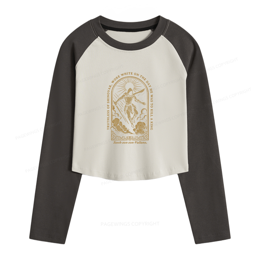 Pagewings Truthless of Shinovar Women Long Sleeve Crop Raglan T-shirt