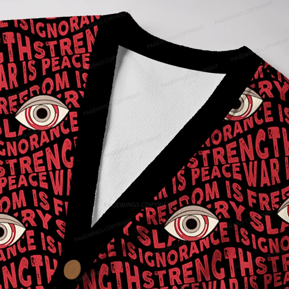 Pagewings War Is Peace Unisex Ugly Cardigan Sweaters