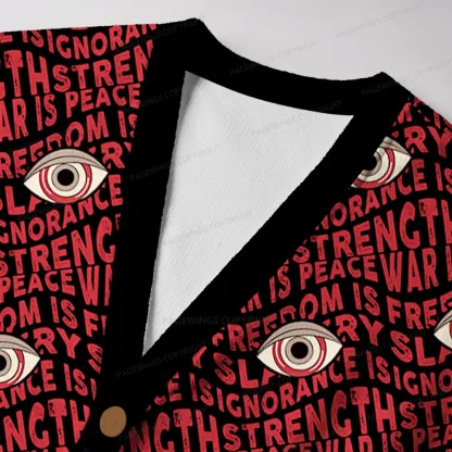 Pagewings War Is Peace Unisex Ugly Cardigan Sweaters