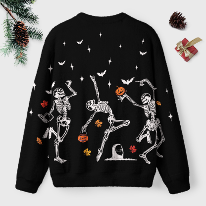 Pagewings Dancing Skeleton Unisex Ugly Light Knit Sweatshirt