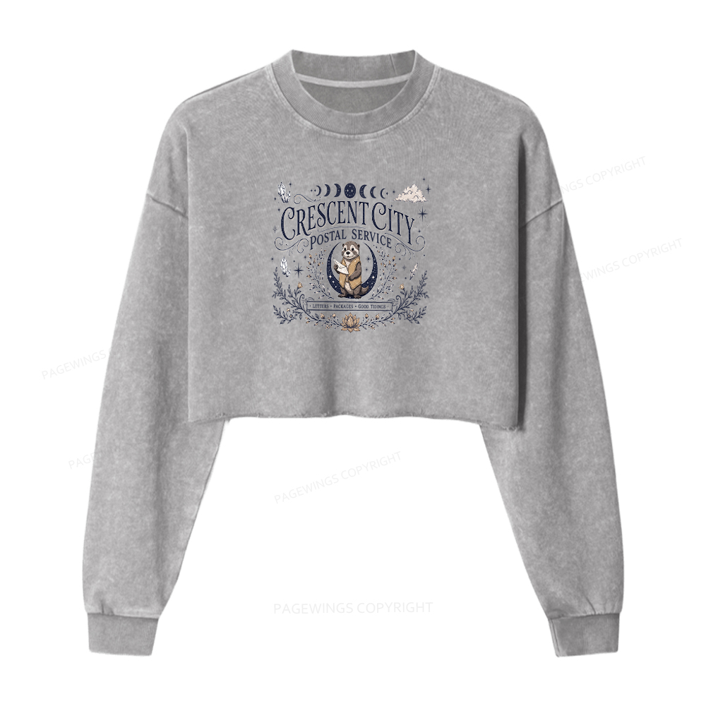 Pagewing Fantastic Reader Washed Crop Sweatshirt