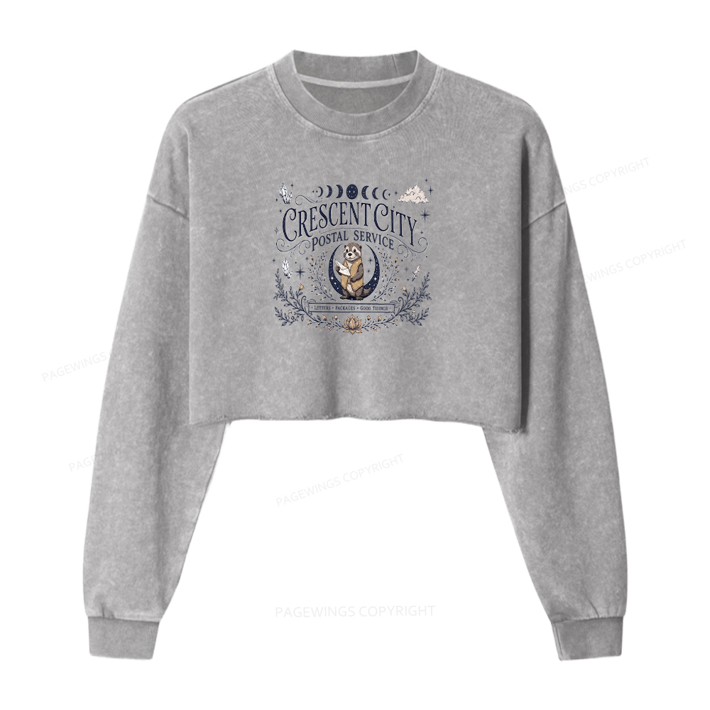 Pagewing Fantastic Reader Washed Crop Sweatshirt