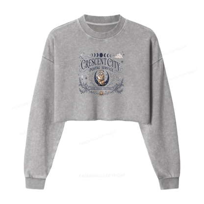 Pagewing Fantastic Reader Washed Crop Sweatshirt