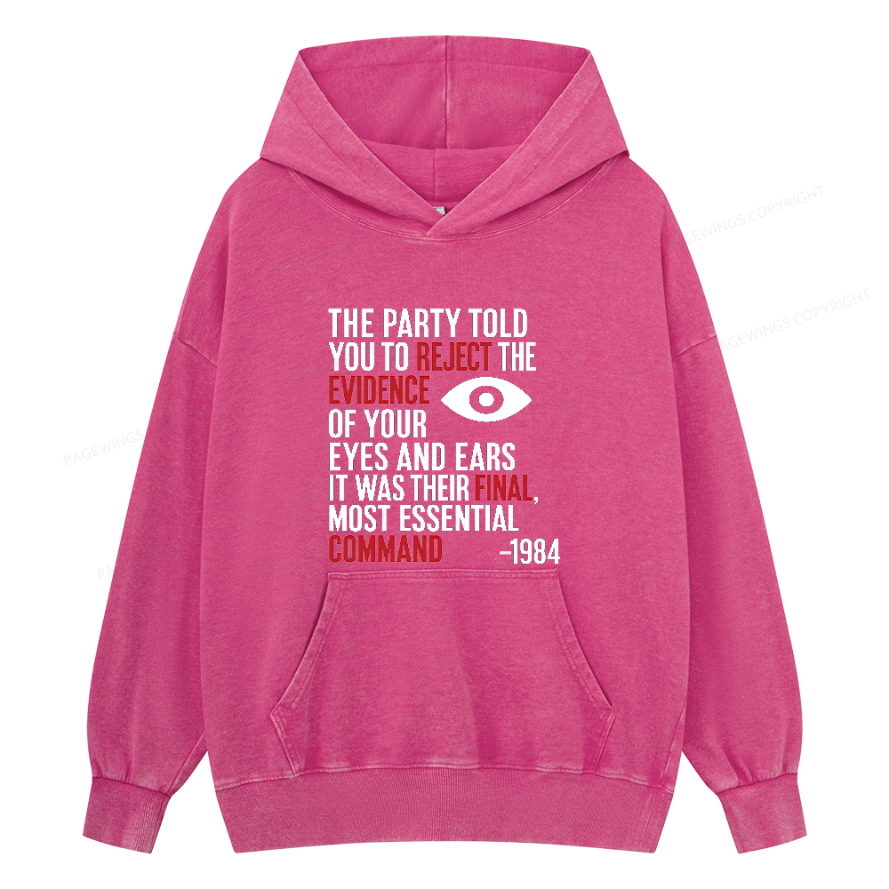 Pagewings Dystopia Quote Unisex Washed Hoodie