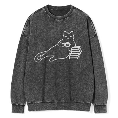 Pagewings Book Lover Shirt For Women Unisex Washed Sweatshirt