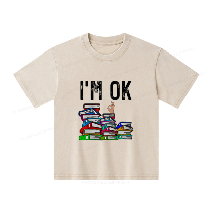Pagewings Librarian Book Reader Funny Book Lover T Shirts Unisex Kids Washed T-shirt