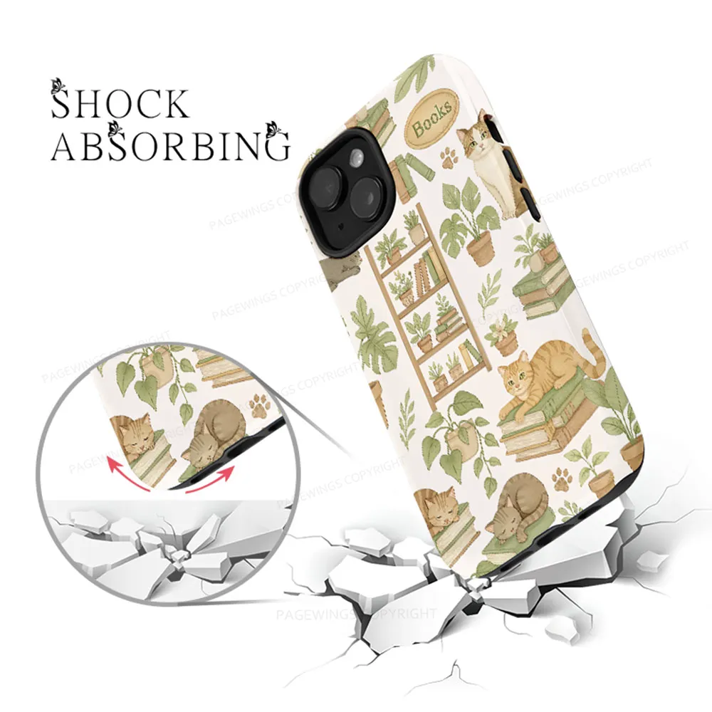 Pagewings Cats And Books Phone Case