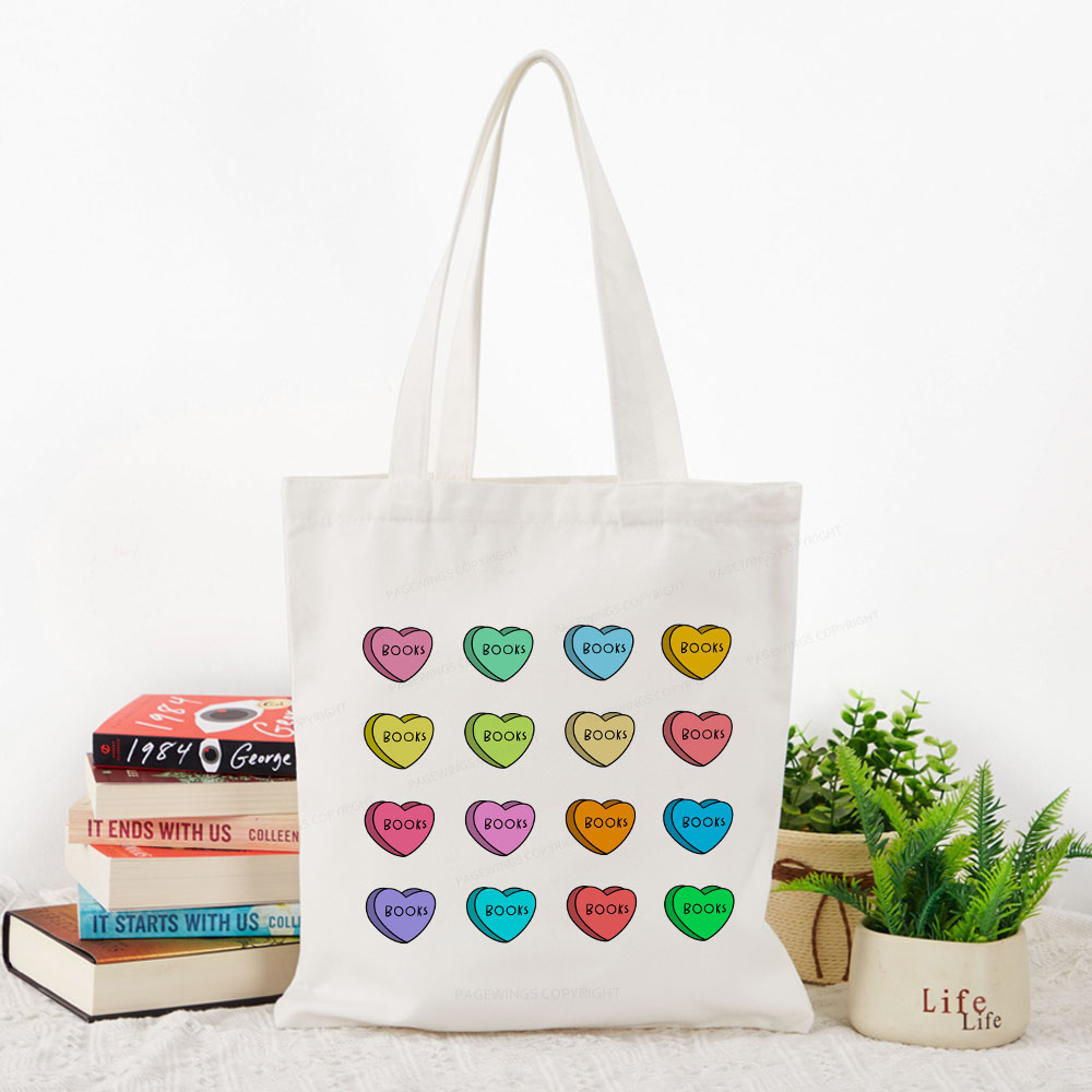 Pagewings Valentine's Day Librarian Tote Bag