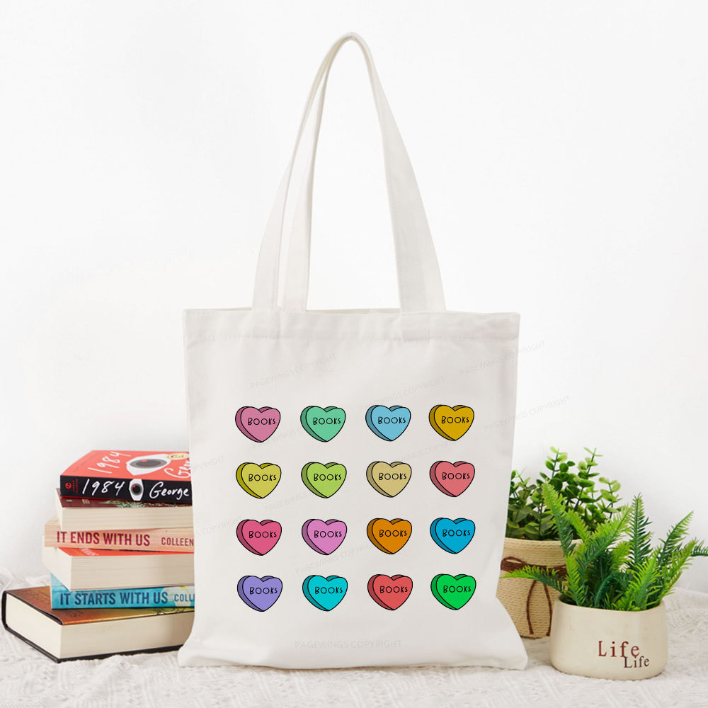 Pagewings Valentine's Day Librarian Tote Bag