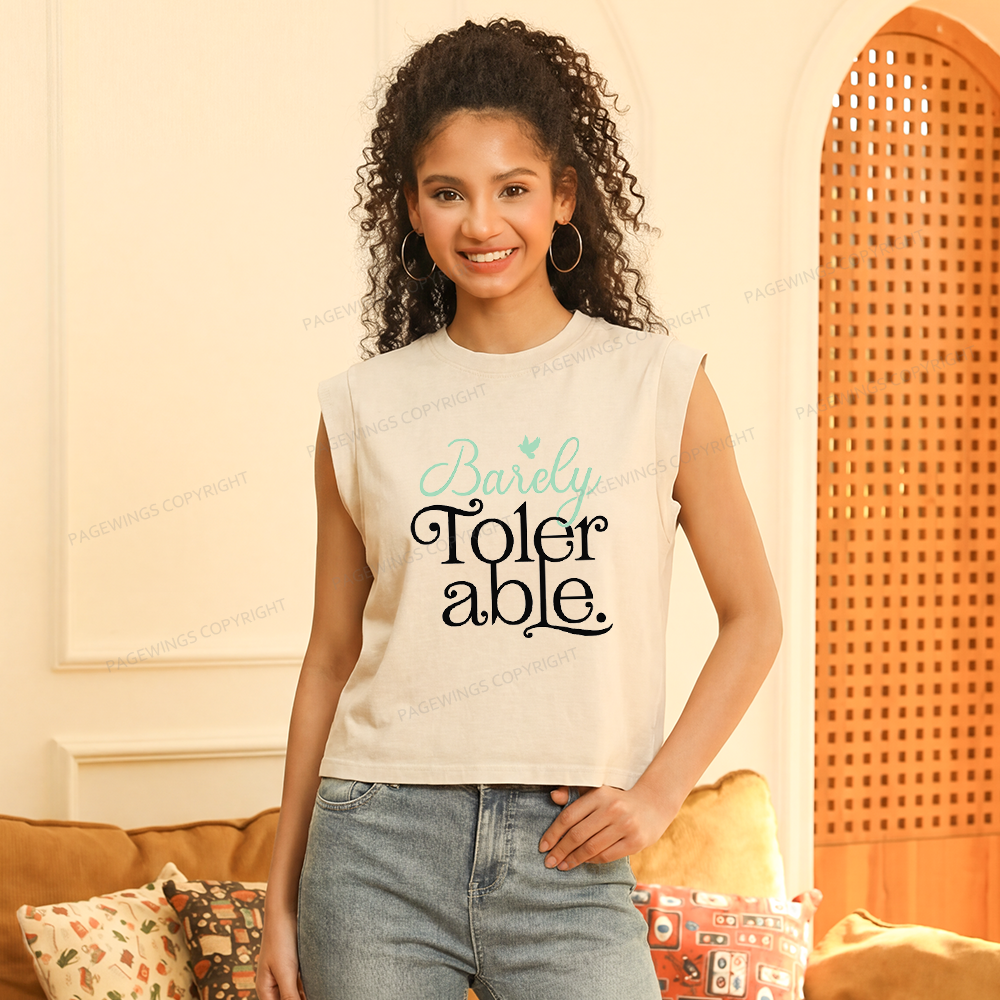 Pagewings Barely Tolerable Women's Washed Tank Top
