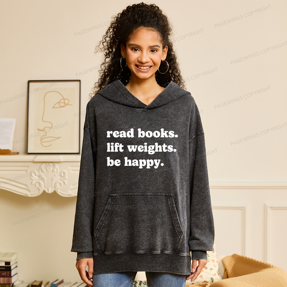Pagewings Book Lover Gym Unisex Washed Hoodie