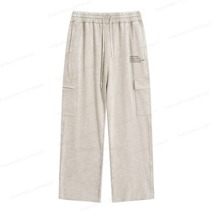 Pagewings Read Books Drink Coffee Dismantle Systems of Oppression Unisex Washed Cargo Sweatpants