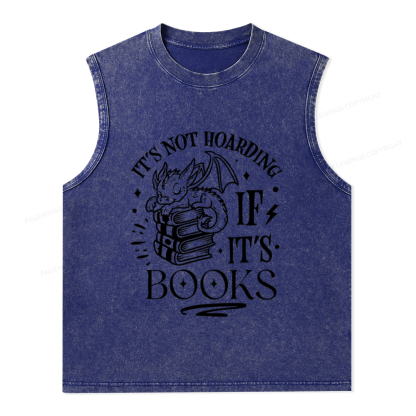 Pagewings It's Not Hoarding If It's Books Unisex Washed Tank Top