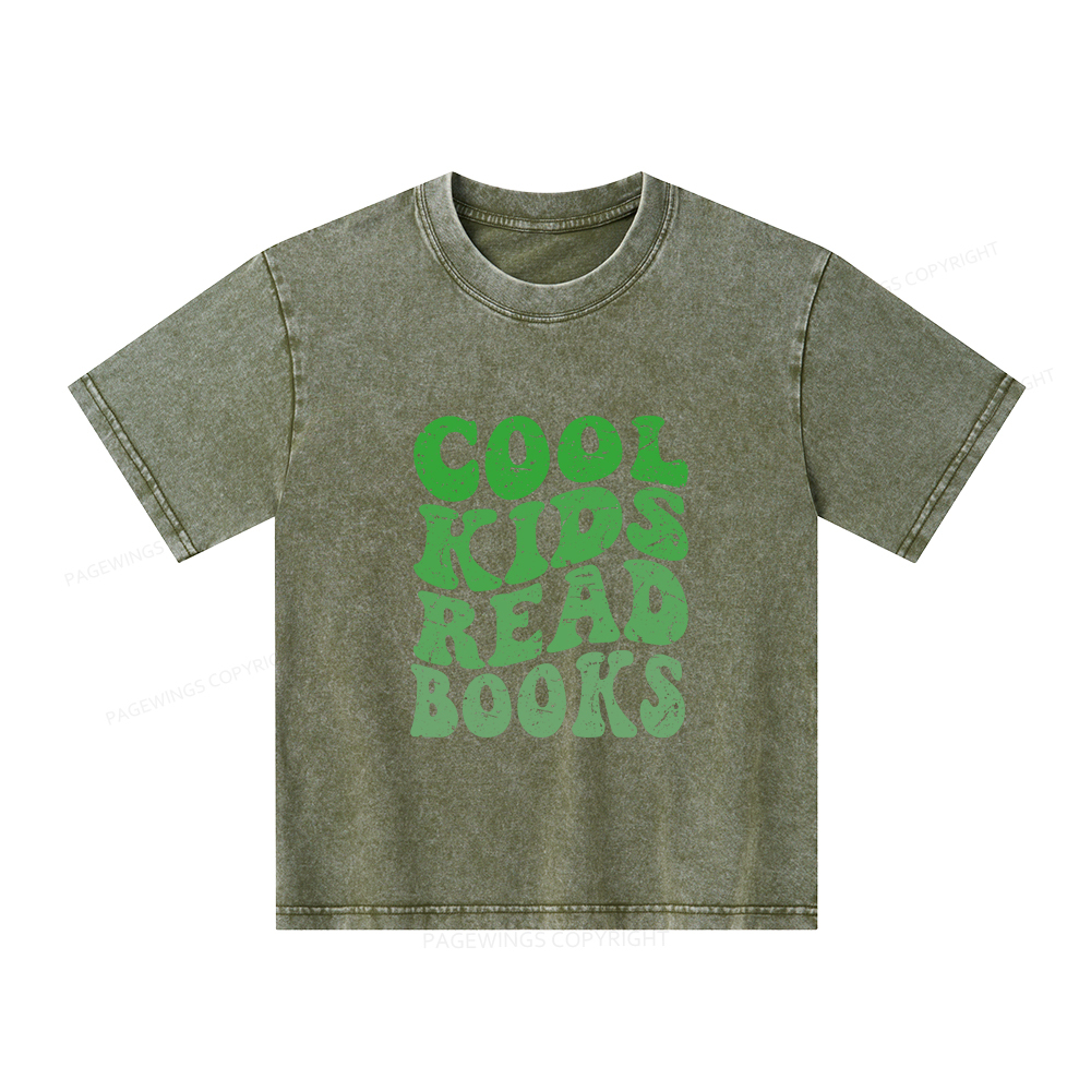 Pagewings cool kids read books Unisex Kids Washed T-shirt