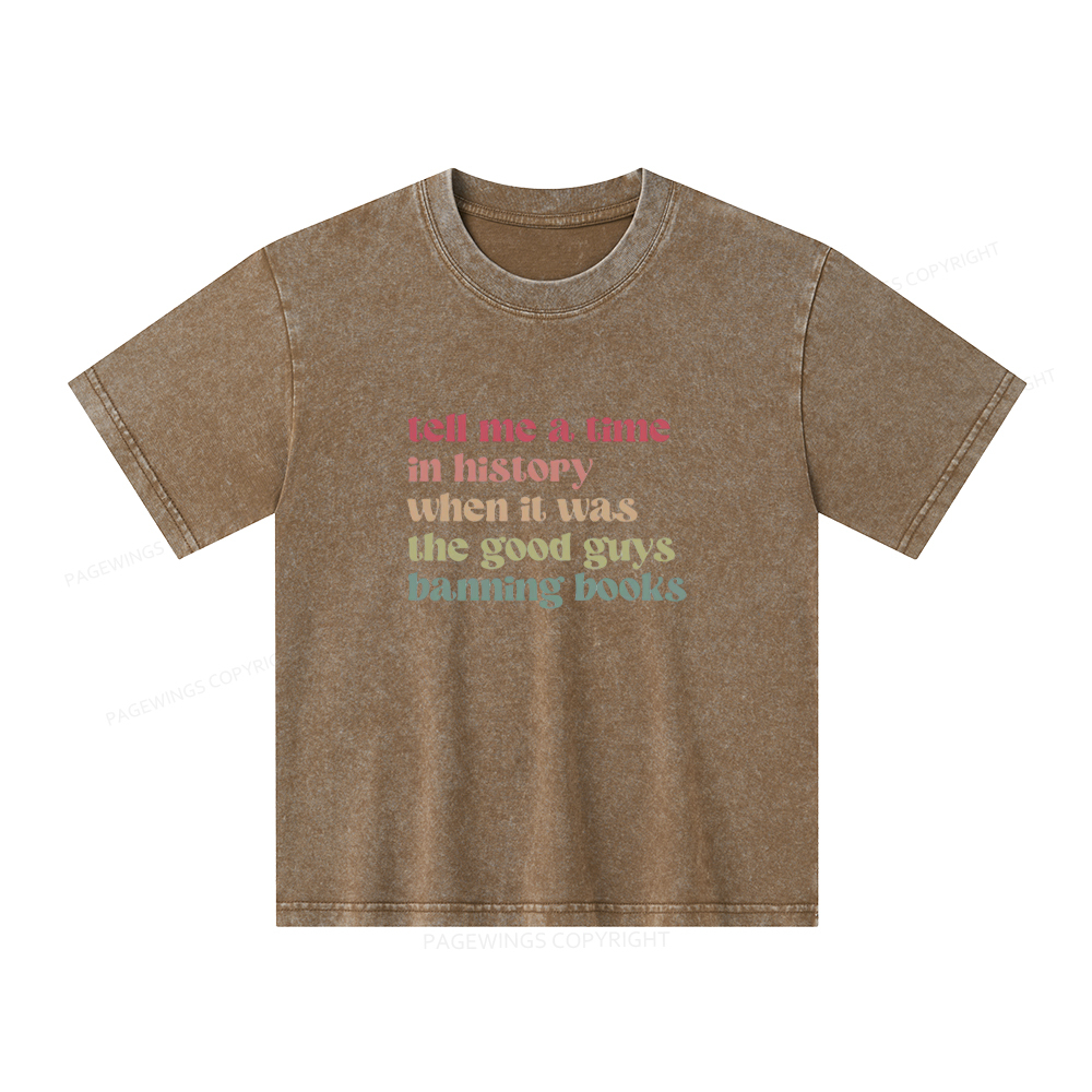 Pagewings Tell Me a Time in History Unisex Kids Washed T-shirt