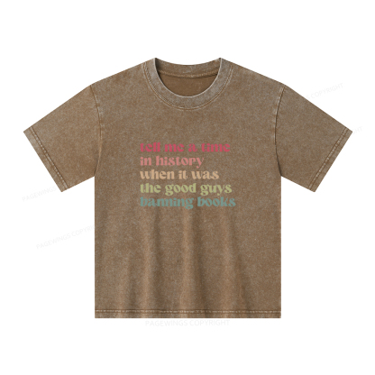 Pagewings Tell Me a Time in History Unisex Kids Washed T-shirt