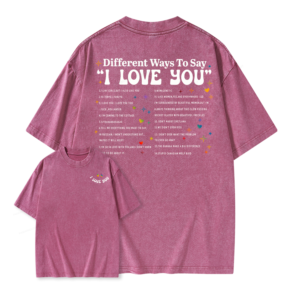 Pagewings I Love You In Book Quote Unisex Washed T-shirt