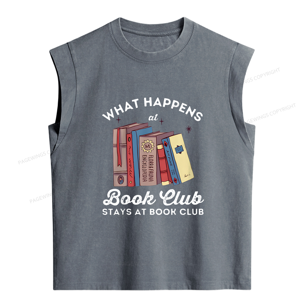 Pagewings Stays At Book Club Book Women's Washed Tank Top